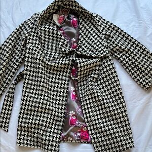 Ringspun Houndstooth Women's Trench Coat